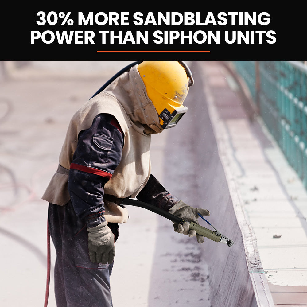 Automotive Repair & Speciality Tools: UNIMAC 38L Sandblasting Tank, Pressurised Design with Sandblast Gun Set with Hose