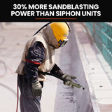 Automotive Repair & Speciality Tools: UNIMAC 38L Sandblasting Tank, Pressurised Design with Sandblast Gun Set with Hose