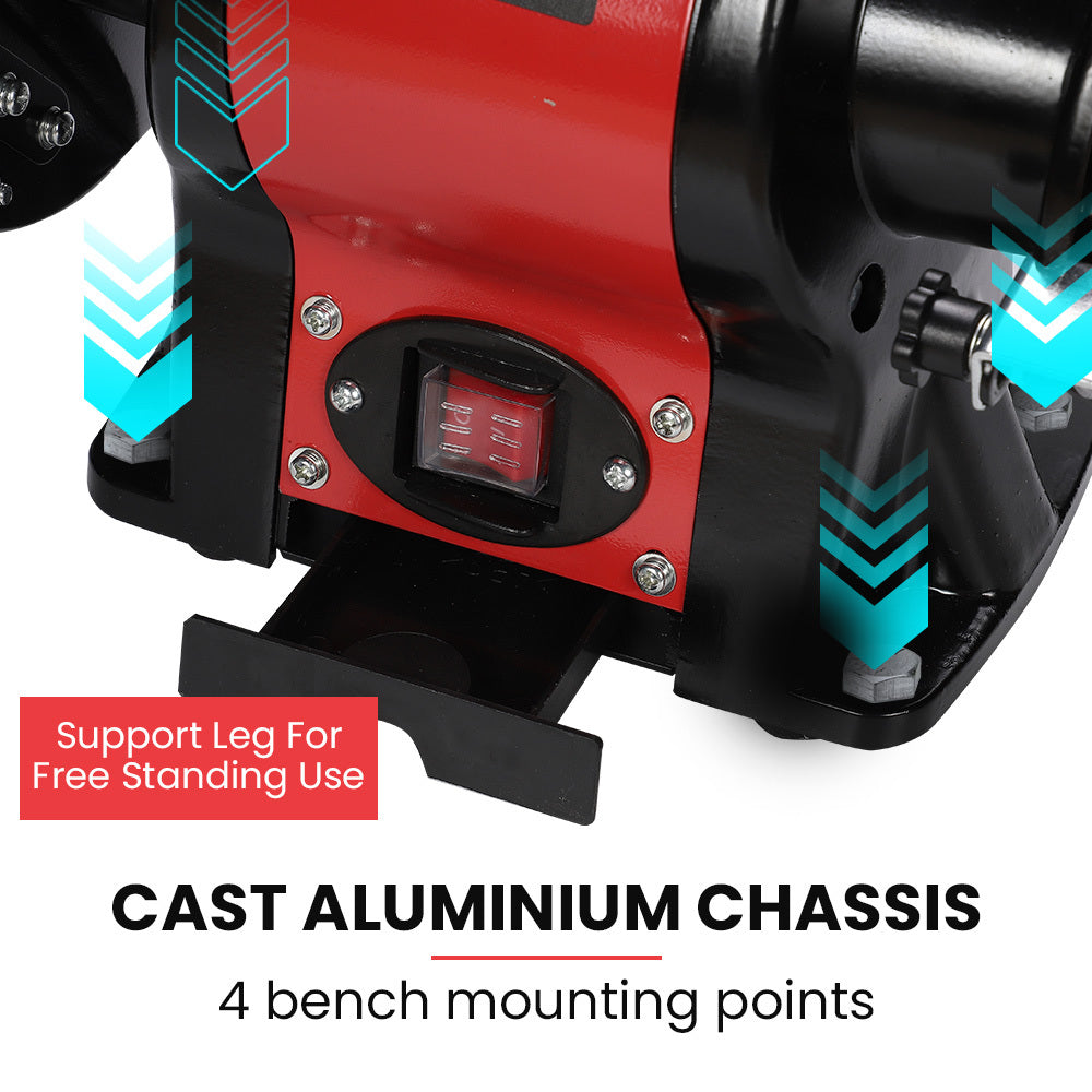 Sanders: BAUMR-AG Bench Grinder and Belt Sander Combo, 150mm Grinding Disc, 50 x 686mm Linisher, Brushless Motor, Worklight