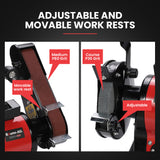 Sanders: BAUMR-AG Bench Grinder and Belt Sander Combo, 150mm Grinding Disc, 50 x 686mm Linisher, Brushless Motor, Worklight