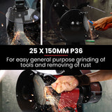 Sanders: BAUMR-AG Bench Grinder and Belt Sander Combo, 150mm Grinding Disc, 50 x 686mm Linisher, Brushless Motor, Worklight
