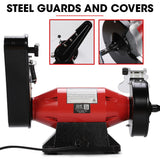 Sanders: BAUMR-AG Bench Grinder Sander and Polisher Combo, 150mm Grinding Wheel, 50mm Linisher, 520W Brushless Motor, w/ Wire and Buffing Wheels