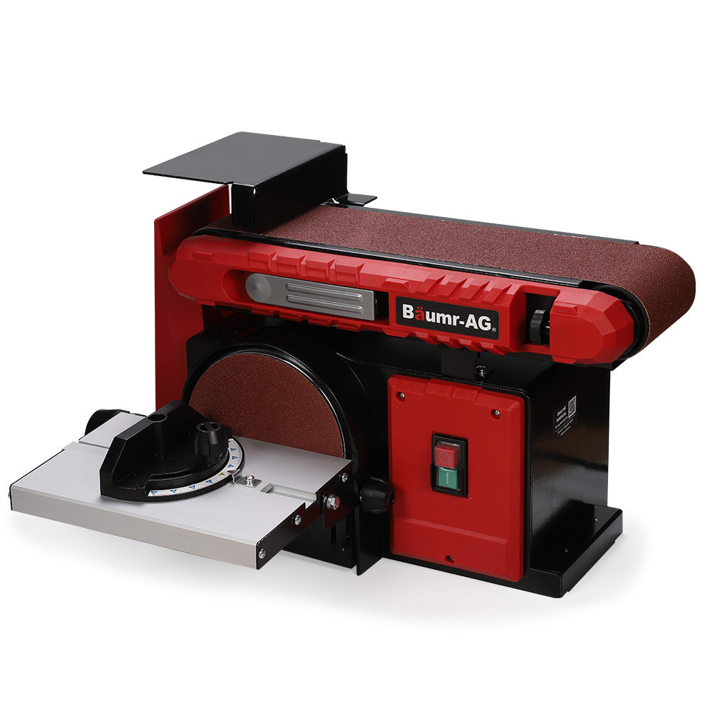 Sanders: BAUMR-AG Bench Belt and Disc Sander Combo, 100mm Linisher + 150mm Disc, S1 Rated 400W Brushless Motor, Horizontal & Vertical Sanding