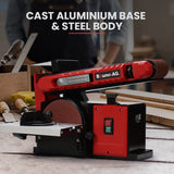 Sanders: BAUMR-AG Bench Belt and Disc Sander Combo, 100mm Linisher + 150mm Disc, S1 Rated 400W Brushless Motor, Horizontal & Vertical Sanding