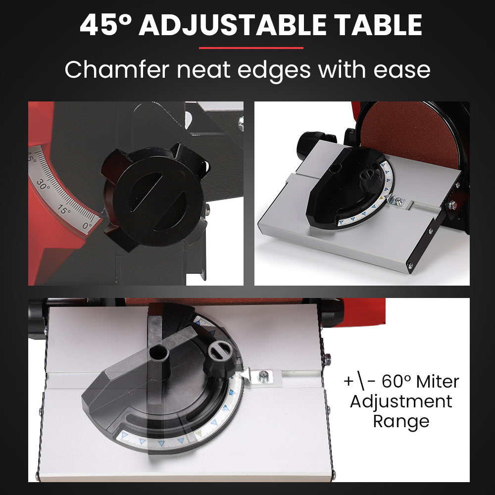 Sanders: BAUMR-AG Bench Belt and Disc Sander Combo, 100mm Linisher + 150mm Disc, S1 Rated 400W Brushless Motor, Horizontal & Vertical Sanding