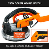Sanders: Unimac 225mm 750W Telescopic Long Reach Dry Wall Sander Kit, Foldable, Vacuum System, LED Worklight, 6x Sanding Discs