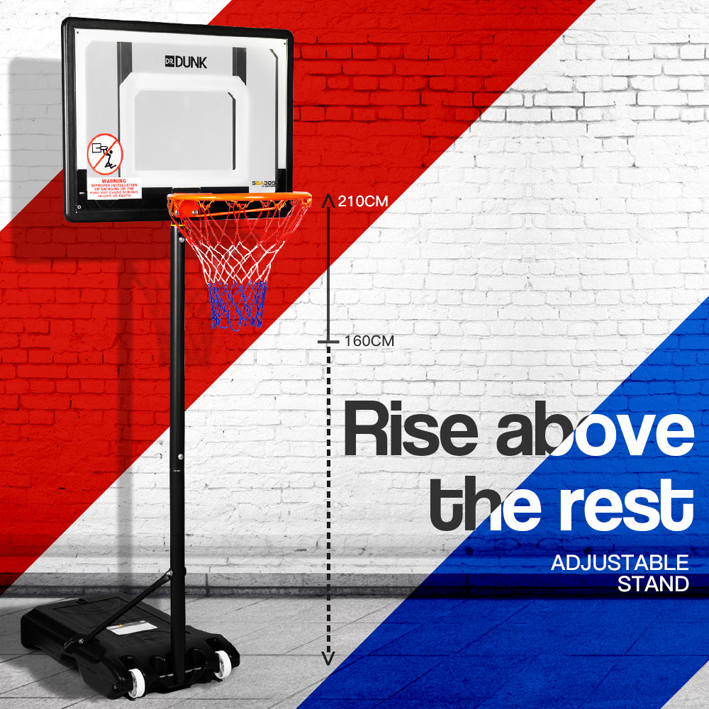 Basketball & Basketball Accessories: Dr.Dunk Adjustable Basketball Stand System Kids Hoop Portable Height Rim Ring