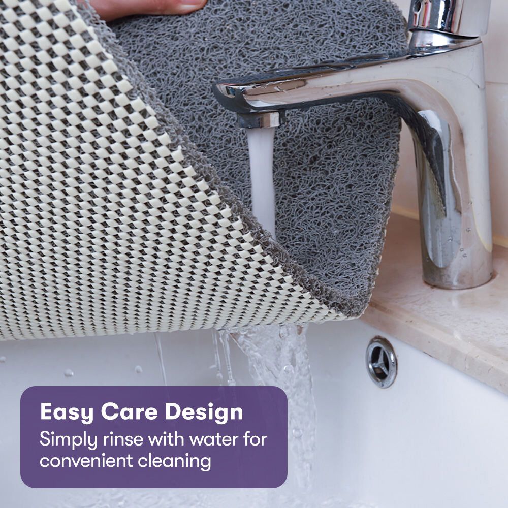 EQUIPMED Washable PVC Anti-Slip Loofah Bath and Shower Mat