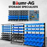 BAUMR-AG 39 Parts Bin Rack Storage System Floor Mount - Blue