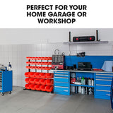Tool Cabinets: BAUMR-AG 39 Parts Bin Rack Storage System Floor Mount - Red