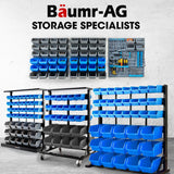 Tool Cabinets: BAUMR-AG 39 Parts Bin Rack Storage System Floor Mount - Red