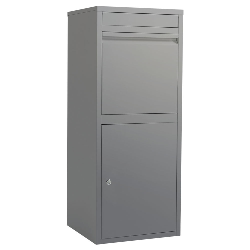 Storage Boxes: FORTIA Freestanding Parcel Post Box Letterbox, Letter Slot, Woodland Grey