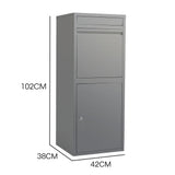 Storage Boxes: FORTIA Freestanding Parcel Post Box Letterbox, Letter Slot, Woodland Grey