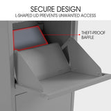 Storage Boxes: FORTIA Freestanding Parcel Post Box Letterbox, Letter Slot, Woodland Grey