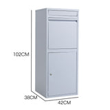 Storage Boxes: FORTIA Freestanding Parcel Post Box Letterbox, Letter Slot, Light Grey