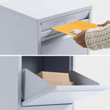 Storage Boxes: FORTIA Freestanding Parcel Post Box Letterbox, Letter Slot, Light Grey