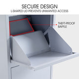 Storage Boxes: FORTIA Freestanding Parcel Post Box Letterbox, Letter Slot, Light Grey