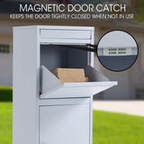 Storage Boxes: FORTIA Freestanding Parcel Post Box Letterbox, Letter Slot, Light Grey