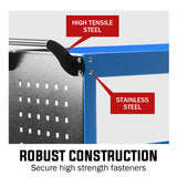 Utility Trolleys: Bullet 3-Tier Steel Tool Trolley Cart, for Workshop, Mechanic, with Pegboard, Screwdriver Bay, Blue