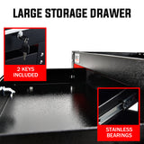 Utility Trolleys: Bullet 3-Tier Steel Tool Trolley Cart, for Workshop, Mechanic, with Drawer, Pegboard, Screwdriver Bay, Black/Red