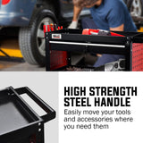 Utility Trolleys: Bullet 3-Tier Steel Tool Trolley Cart, for Workshop, Mechanic, with Drawer, Pegboard, Screwdriver Bay, Black/Red