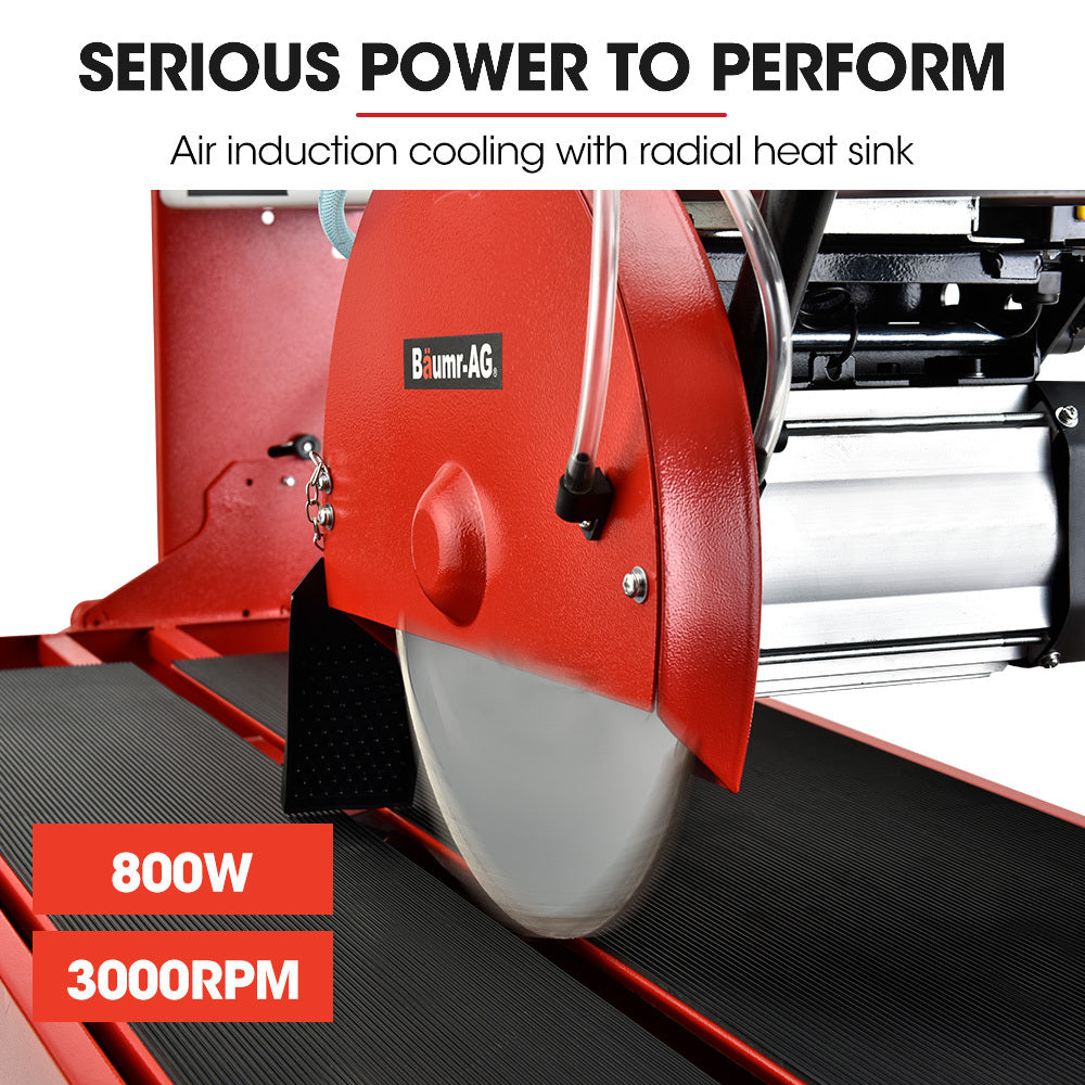 Power Saws: BAUMR-AG 800W Electric Tile Saw Cutter with 200mm (8") Blade, 720mm Cutting Length, Side Extension Table