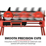 Power Saws: BAUMR-AG 800W Electric Tile Saw Cutter with 200mm (8") Blade, 720mm Cutting Length, Side Extension Table