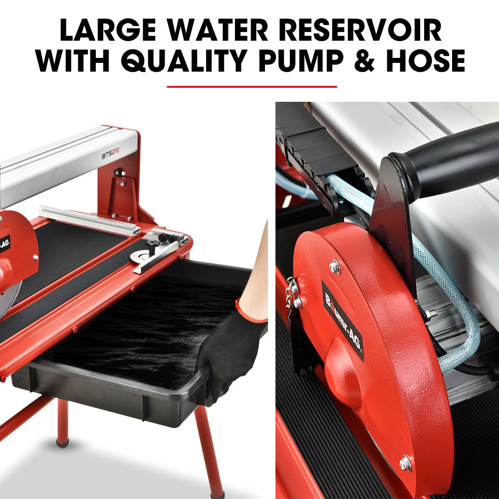Power Saws: BAUMR-AG 800W Electric Tile Saw Cutter with 200mm (8") Blade, 720mm Cutting Length, Side Extension Table