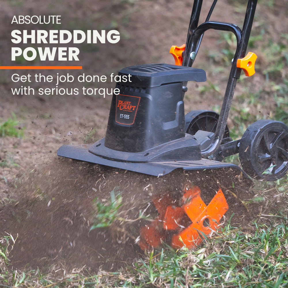 Outdoor Power Equipment: PLANTCRAFT Electric Rotary Hoe Garden Tiller Soil Cultivator, Adjustable Depth, 6 Tines
