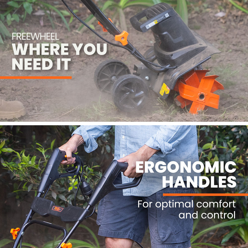 Outdoor Power Equipment: PLANTCRAFT Electric Rotary Hoe Garden Tiller Soil Cultivator, Adjustable Depth, 6 Tines