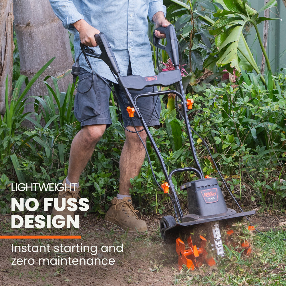 Outdoor Power Equipment: PLANTCRAFT Electric Rotary Hoe Garden Tiller Soil Cultivator, Adjustable Depth, 6 Tines