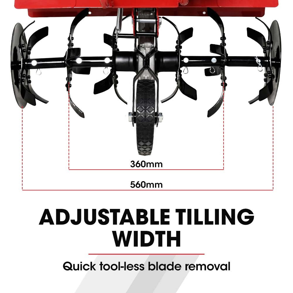 Outdoor Power Equipment: Baumr-AG 150CC Garden Tiller Cultivator Petrol Rototiller 4-Stroke Soil Power Rotary Hoe