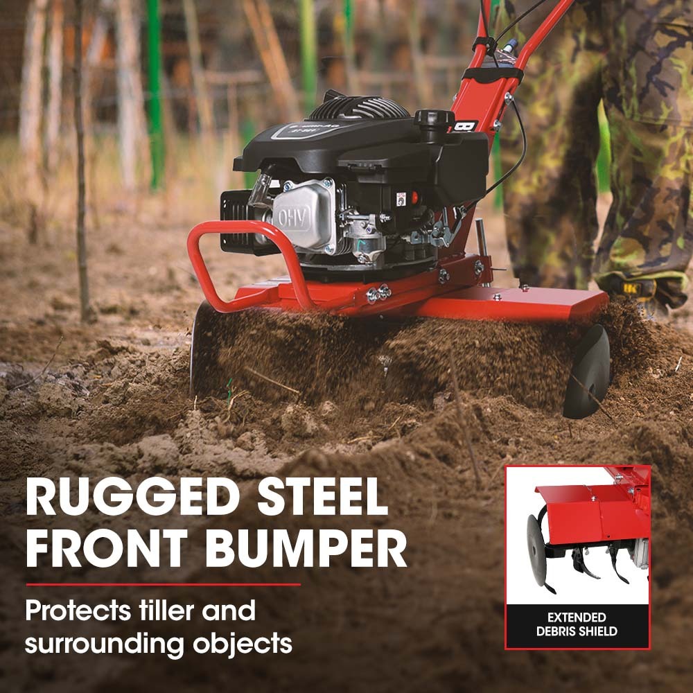 Outdoor Power Equipment: Baumr-AG 150CC Garden Tiller Cultivator Petrol Rototiller 4-Stroke Soil Power Rotary Hoe