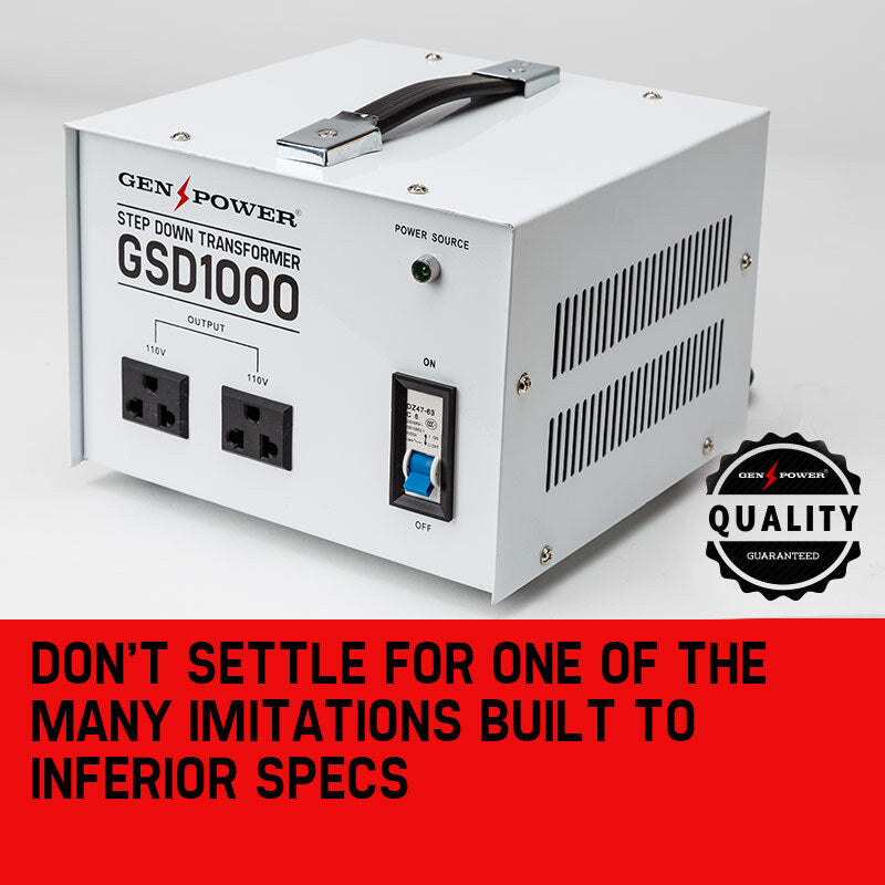 Transformers & Regulators: GENPOWER 1000W Step Down Transformer 240v-110v Stepdown Voltage Converter AU-US