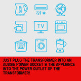 Transformers & Regulators: GENPOWER 1000W Step Down Transformer 240v-110v Stepdown Voltage Converter AU-US