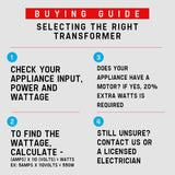 Transformers & Regulators: GENPOWER 1000W Step Down Transformer 240v-110v Stepdown Voltage Converter AU-US