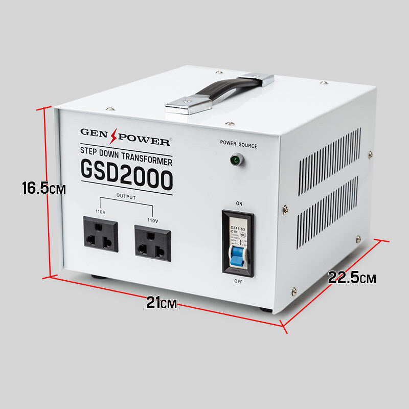 Transformers & Regulators: Genpower 2000W Step Down Transformer 240V-110V Stepdown Voltage Converter AU-US