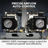 Air Compressors: UNIMAC 50L 3.0HP Silent Oil-Free Electric Air Compressor, Portable, Twin Nitto Outlets