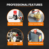 Air Compressors: UNIMAC 50L 3.0HP Silent Oil-Free Electric Air Compressor, Portable, Twin Nitto Outlets