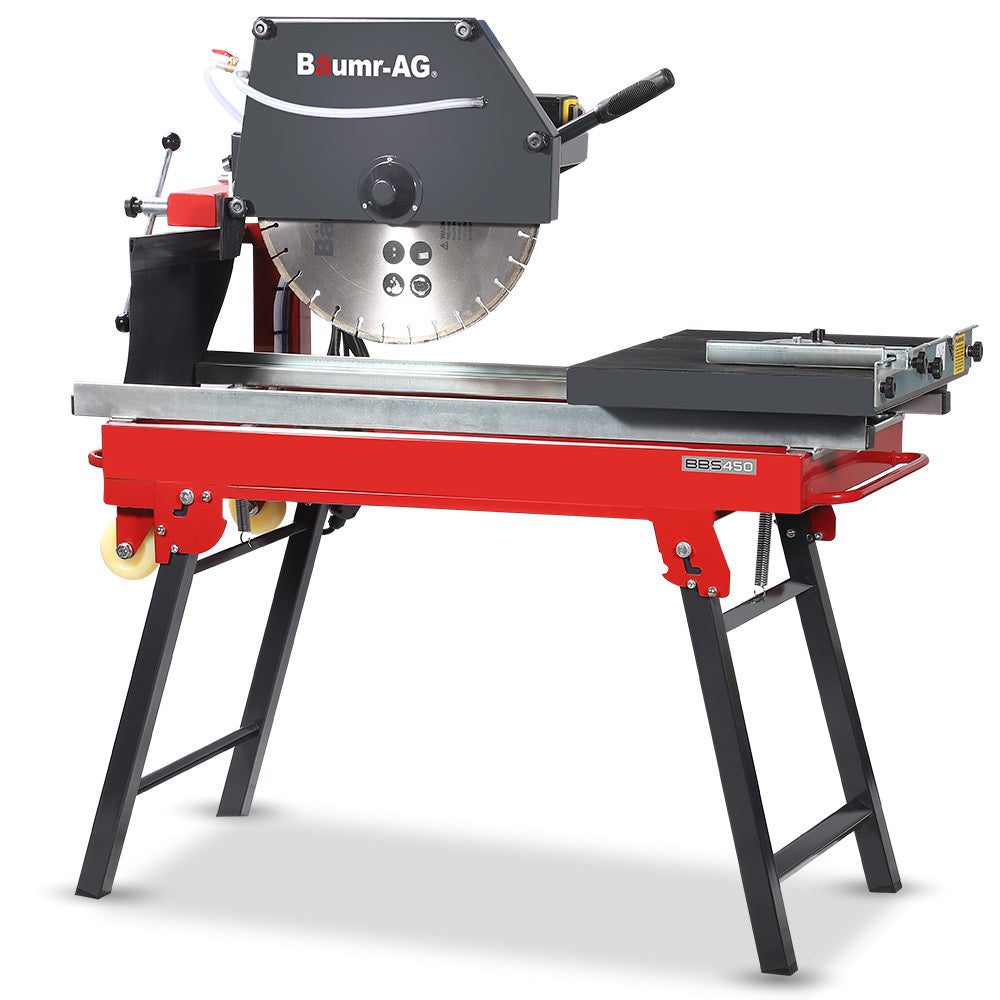 Power Saws: BAUMR-AG 2200W 450mm 18" Brick & Masonry Table Saw, Electric Tile Concrete Cutting, with Stand