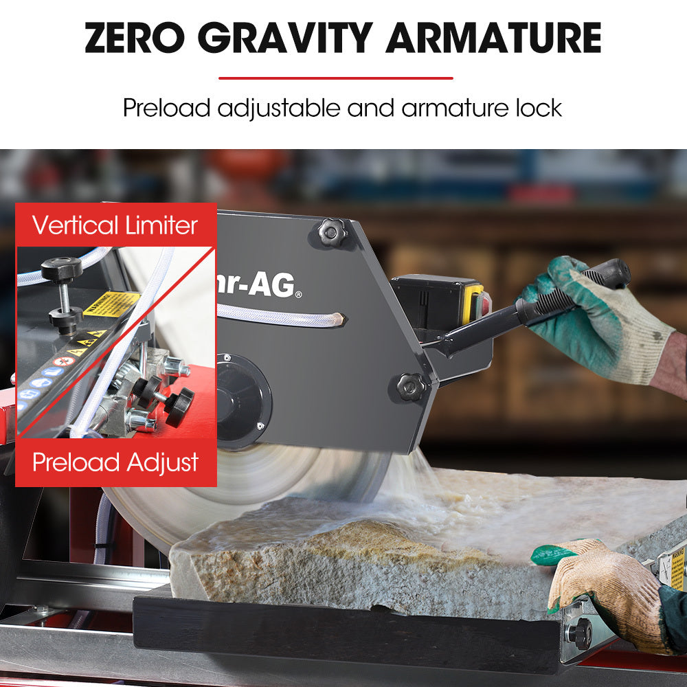 Power Saws: BAUMR-AG 2200W 450mm 18" Brick & Masonry Table Saw, Electric Tile Concrete Cutting, with Stand