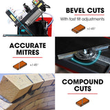 Power Saws: BAUMR-AG 2200W 450mm 18" Brick & Masonry Table Saw, Electric Tile Concrete Cutting, with Stand