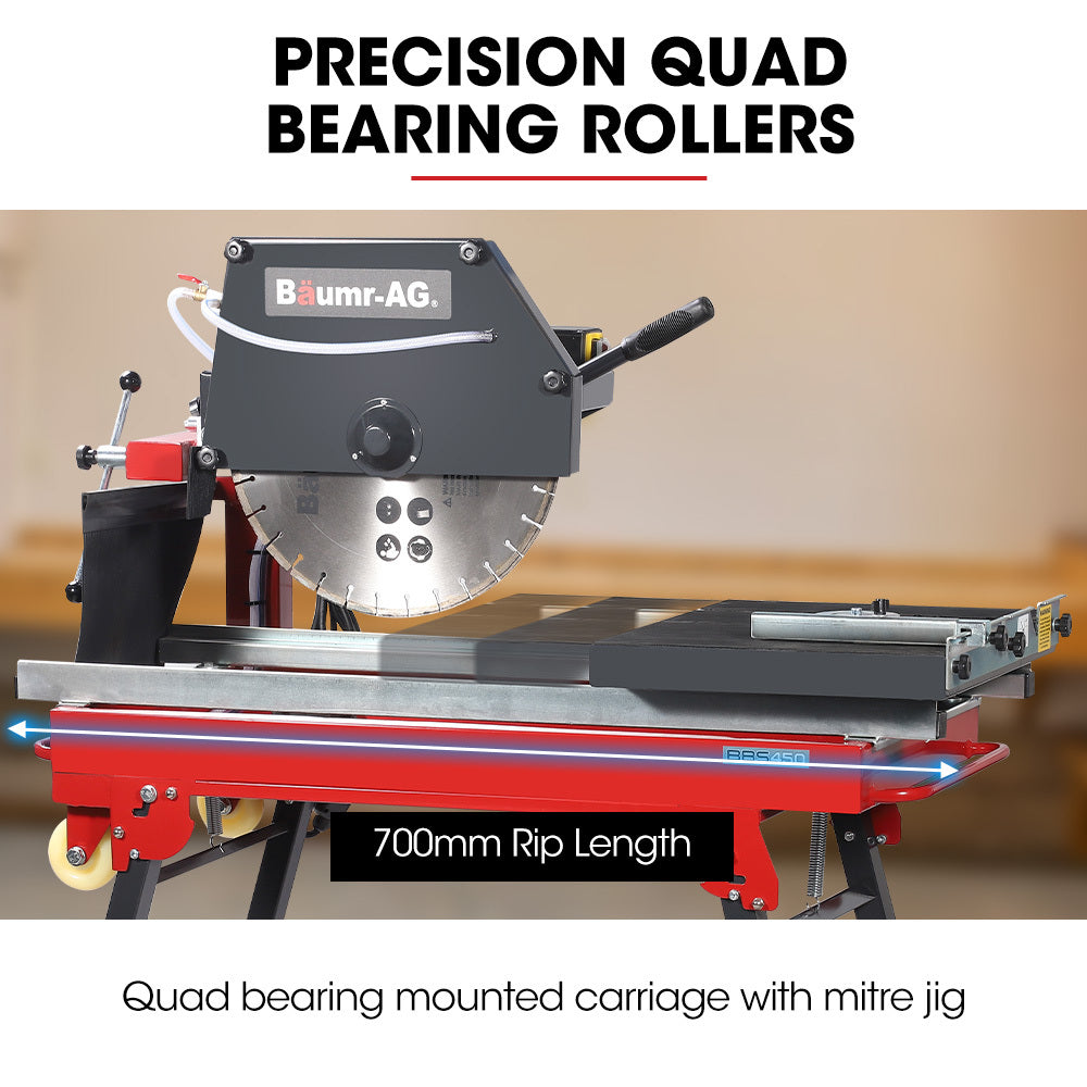 Power Saws: BAUMR-AG 2200W 450mm 18" Brick & Masonry Table Saw, Electric Tile Concrete Cutting, with Stand