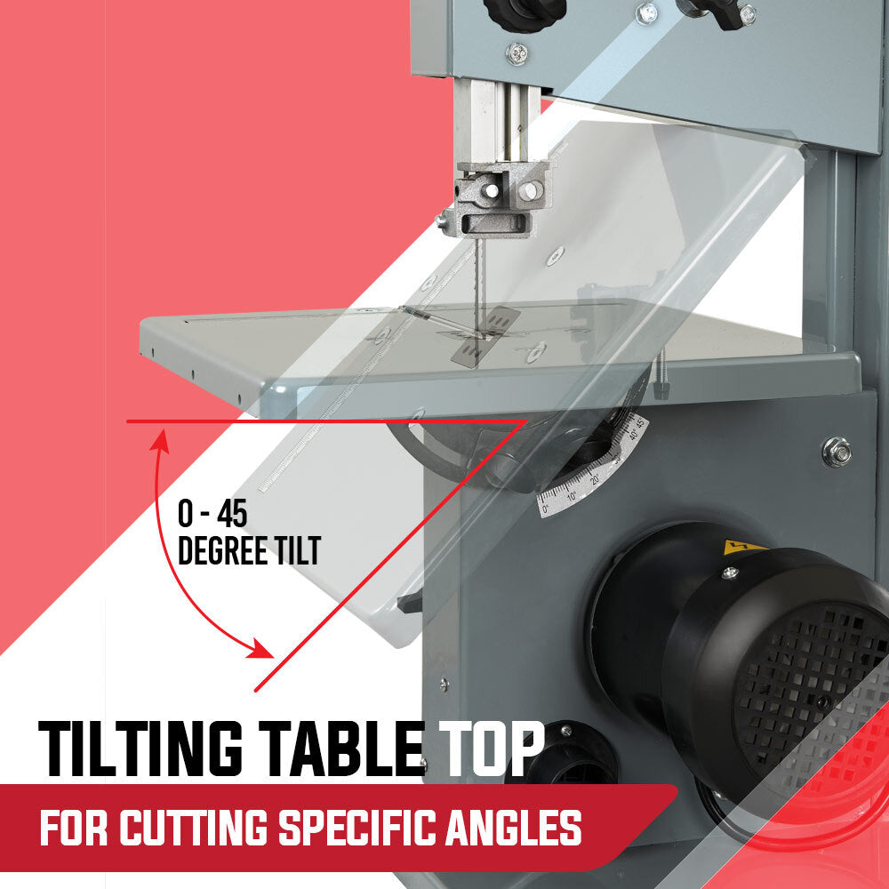 Power Saws: Baumr-AG Bandsaw Wood Cutting Band Saw Portable Wood Vertical Benchtop Machine