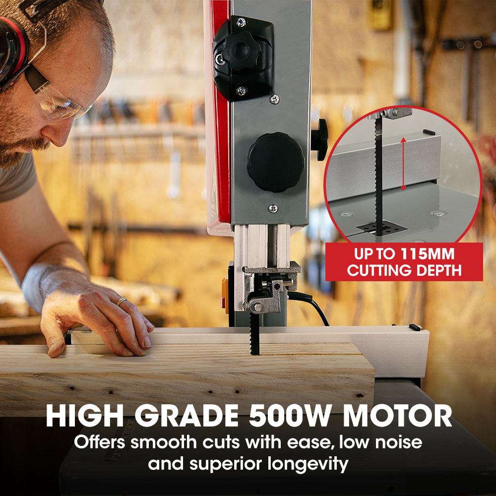 Baumr-AG 500W 115mm Wood Bandsaw Portable Benchtop Band Saw Cutting Machine with Stand
