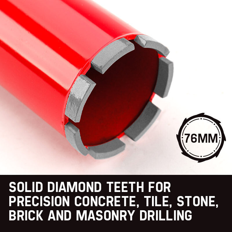 Power Drills & Accessories: Baumr-AG Diamond Core Drill Bit 76mm Concrete Wet Dry Tile Stone Brick Marble 1-1/4 UNC