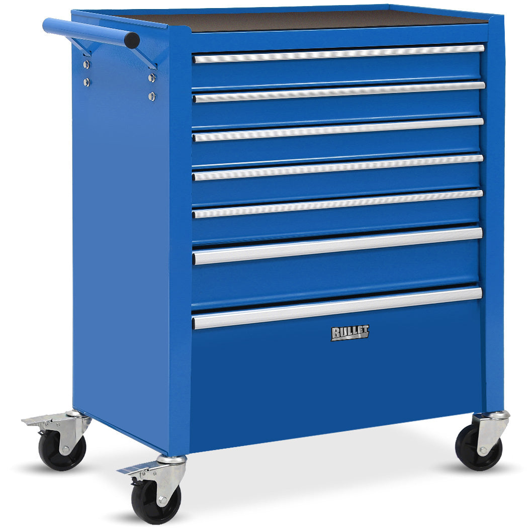 Tool Cabinets: BULLET Pro 7 Drawer Tool Box Cabinet Trolley Storage, Toolbox Garage Organiser Set, Blue