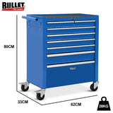 Tool Cabinets: BULLET Pro 7 Drawer Tool Box Cabinet Trolley Storage, Toolbox Garage Organiser Set, Blue