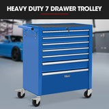 Tool Cabinets: BULLET Pro 7 Drawer Tool Box Cabinet Trolley Storage, Toolbox Garage Organiser Set, Blue