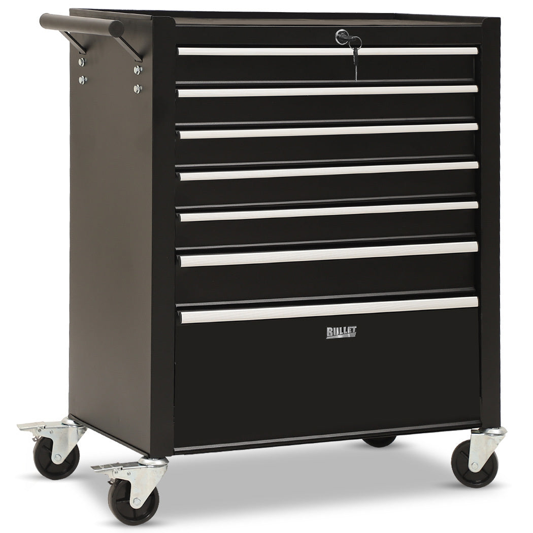 Tool Cabinets: BULLET Pro 7 Drawer Tool Box Cabinet Trolley Storage, Toolbox Garage Organiser Set, Black